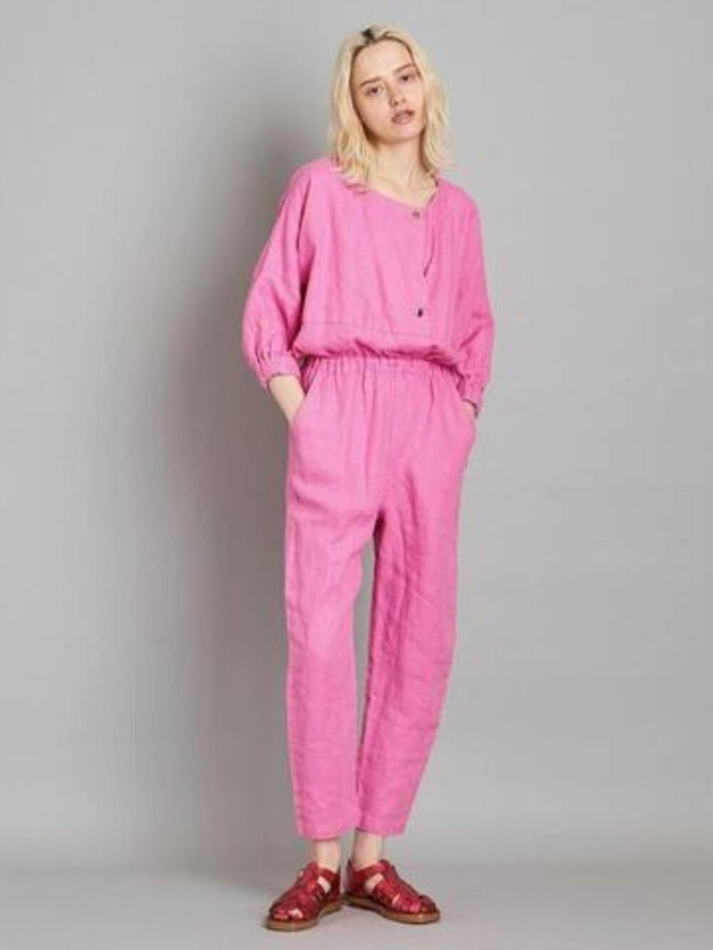 Rachel Comey Pink Holt Linen Jumpsuit (XS)